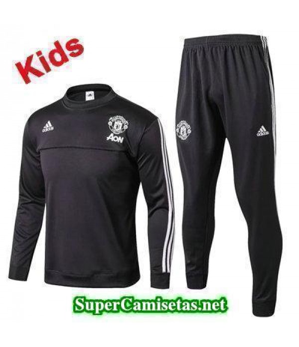 Camiseta entrenamiento Manchester United Ninos ML Negro 2017 2018