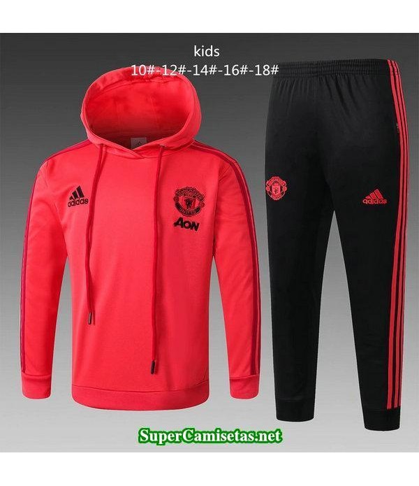 Camiseta entrenamiento Manchester United Ninos ML Rojo-01 2018 2019