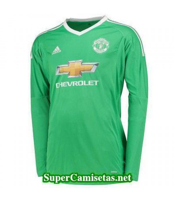 Portero Equipacion Camiseta Manchester United Manga Larga verde 2017/18