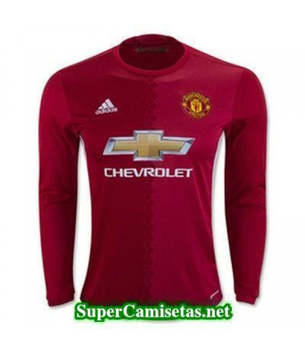 Primera Equipacion Camiseta Manchester United Manga Larga 2016/17