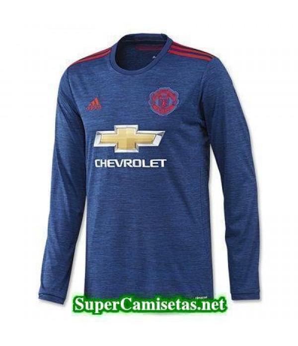 Segunda Equipacion Camiseta Manchester United Manga Larga 2016/17