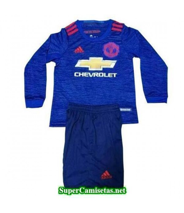 Segunda Equipacion Camiseta Manchester United ML Ninos 2016/17