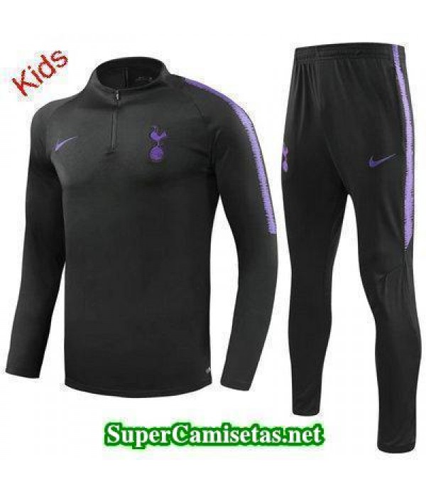 Camiseta entrenamiento Tottenham Ninos ML Negro 2018 2019