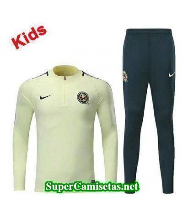 Camiseta entrenamiento Club America Ninos ML Amarillo 2017 2018