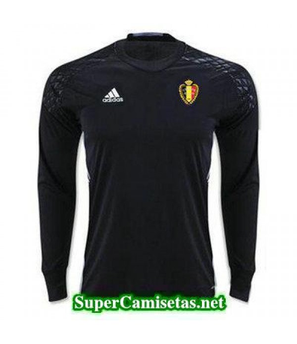 Portero Equipacion Camiseta Belgica ML Negro 2016 2017