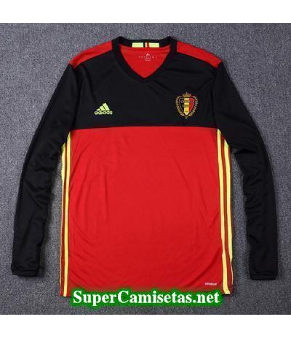 Primera Equipacion Camiseta Belgica Manga Larga Eurocopa 2016