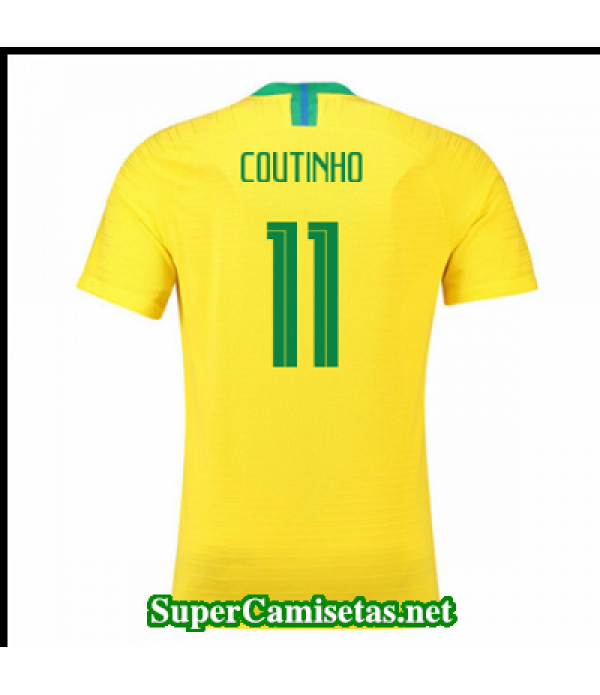 Primera Equipacion Camiseta Brasil Mujer Coutinho Copa Mundial 2018