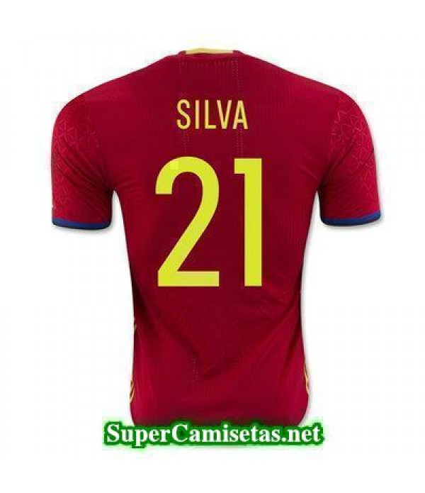 Primera Equipacion Camiseta Espana SILVA Eurocopa 2016