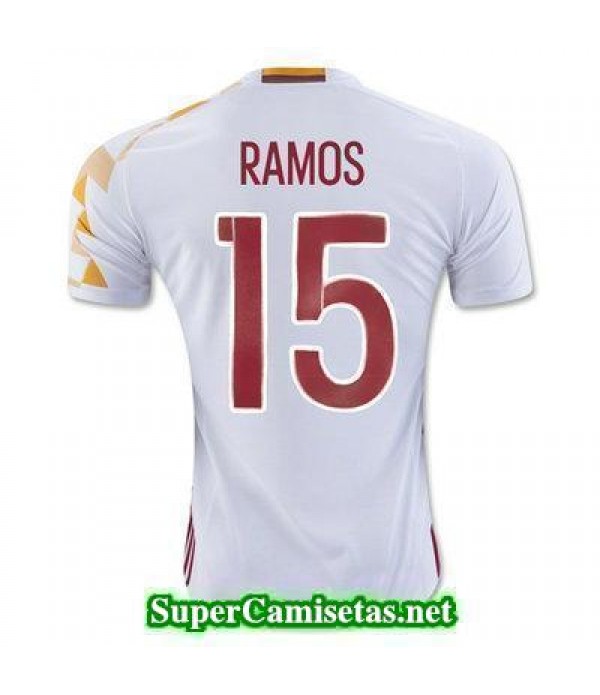 Segunda Equipacion Camiseta Espana RAMOS Eurocopa 2016