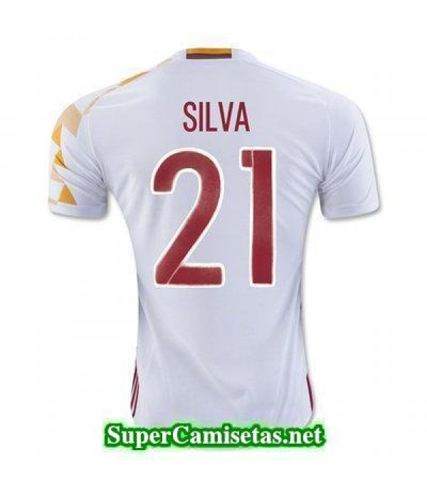 Segunda Equipacion Camiseta Espana SILVA Eurocopa 2016