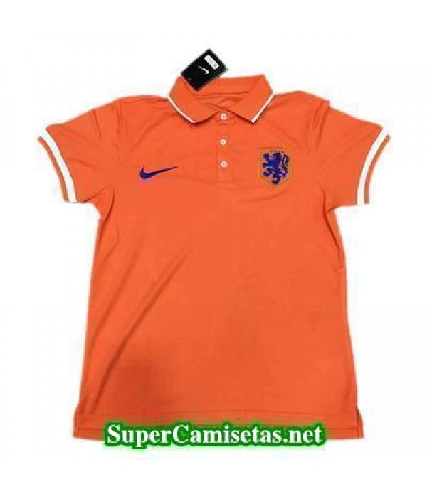 Camiseta polo Holanda Naranja/blanco 2016 2017