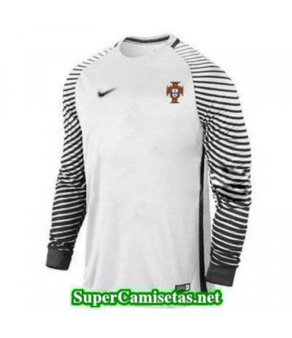 Portero Equipacion Camiseta Portugal ML Blanco 2016 2017