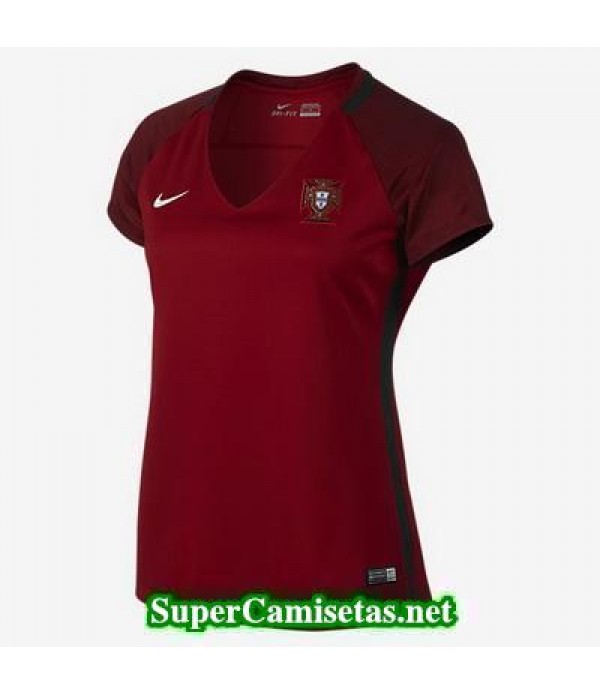 Primera Equipacion Camiseta Portugal Mujer Eurocopa 2016