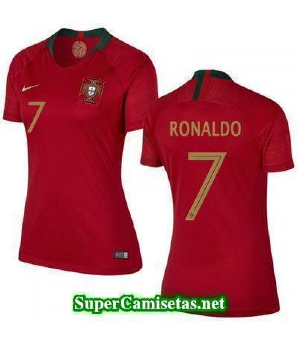 Primera Equipacion Camiseta Portugal Mujer Ronaldo Copa Mundial 2018