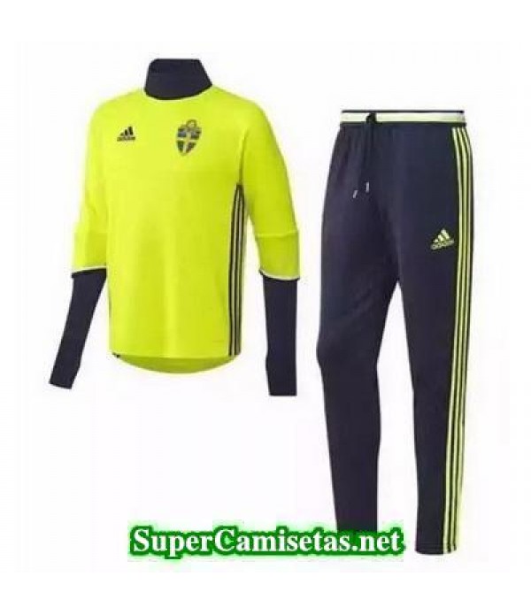 camiseta entrenamiento Suecia ML Amarillo 2016