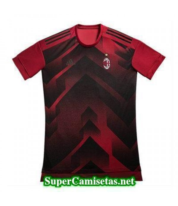 camiseta pre-partido AC Milan rojo 2017 2018