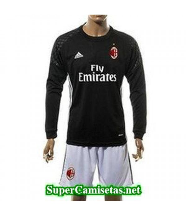 Portero Equipacion Camiseta AC Milan Manga Larga negro 2016/17