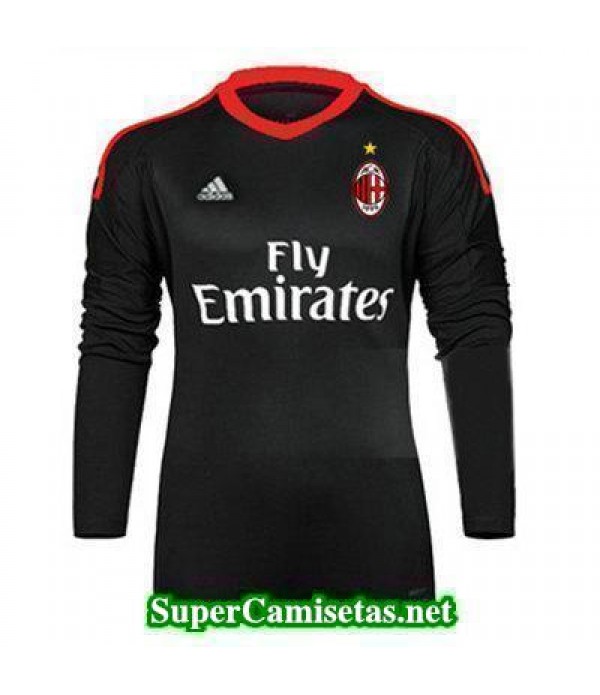 Portero Equipacion Camiseta AC Milan Manga Larga Negro 2017/18