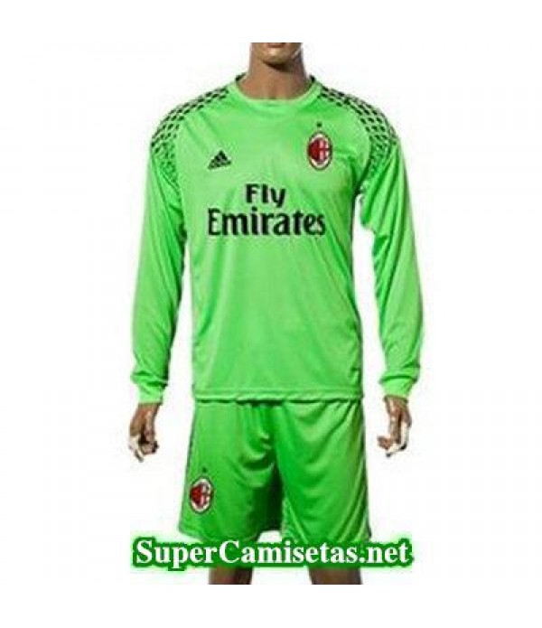 Portero Equipacion Camiseta AC Milan Manga Larga verde 2016/17