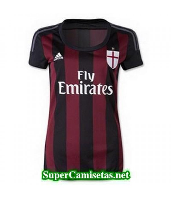 Primera Equipacion Camiseta AC Milan Mujer 2015/16