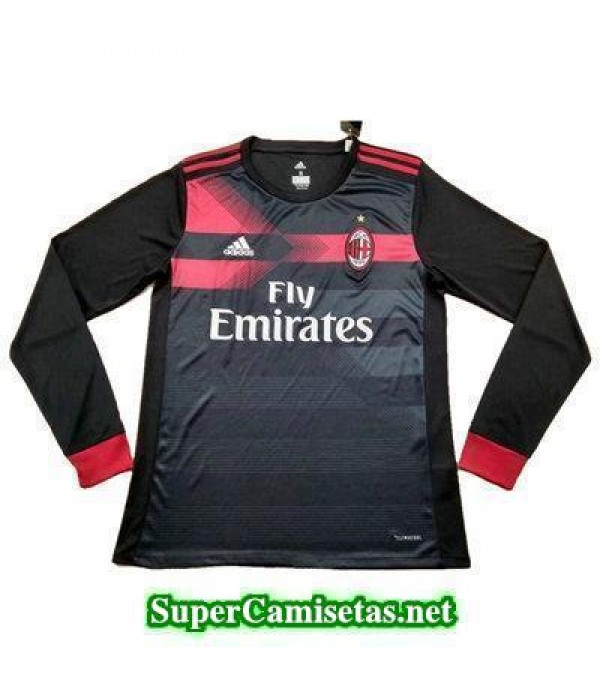 Tercera Equipacion Camiseta AC Milan Manga Larga 2017/18