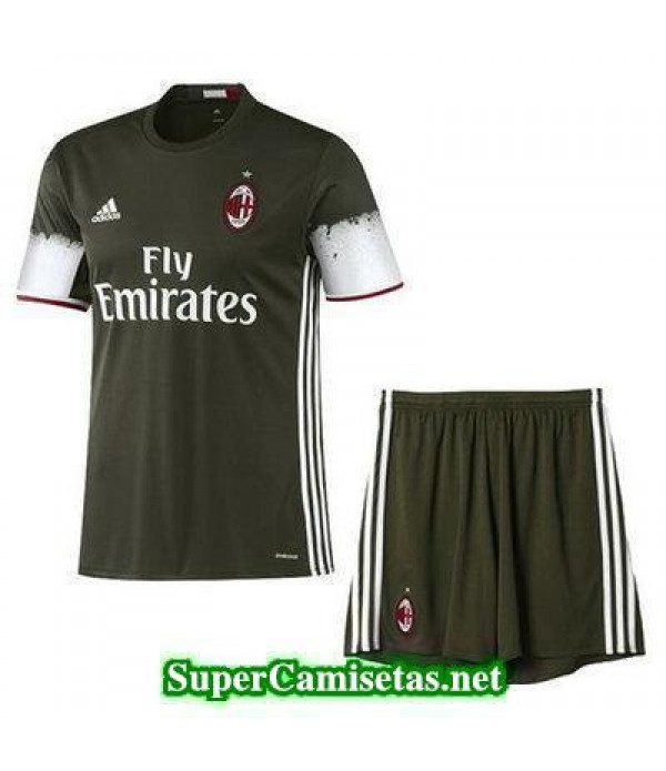 Tercera Equipacion Camiseta AC Milan Ninos 2016/17