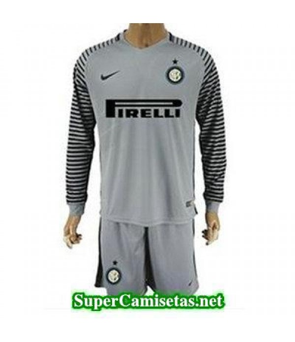 Portero Equipacion Camiseta Inter Milan Manga Larga gris 2016/17