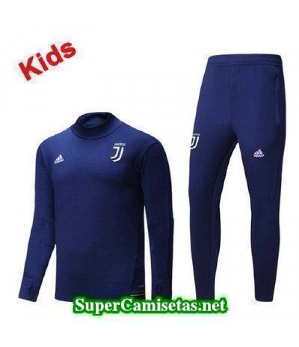 Camiseta entrenamiento Juventus Ninos ML Azul-01 2017 2018