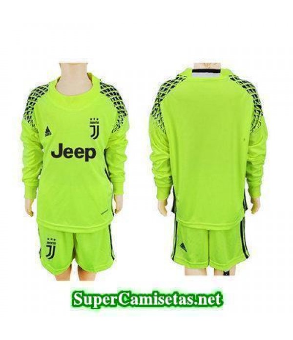 Portero Equipacion Camiseta Juventus ML Ninos verde 2017/18